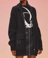 Hermes - black wool cardigan - Palefroi Remix