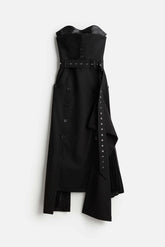 Rokh X H&M - Bandeau dress with leather bra - Black