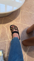 Hermes Chypre leather sandal - leopard