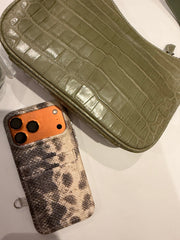 Bougie Bags - the real crocodile 🐊 -shoulder / cross - olive - with strap