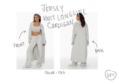 Set active - jersey knit cardigan + pants - FOG