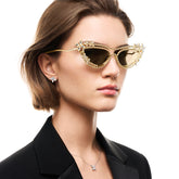 Tiffany Eyewear - gold Plated Metal Sunglasses with Mirrored Lenses - crystal