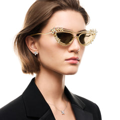 Tiffany Eyewear - gold Plated Metal Sunglasses with Mirrored Lenses - crystal