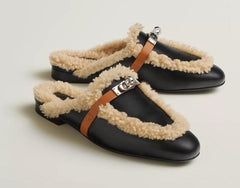 Hermes - OZ mule - black leather 38.5