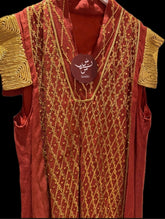 Mash X س ن د س red & golden embroidery kaftan