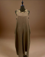 Shd X Mash - embroidery jumpsuit - Sand