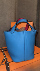HERMES - PICOTIN 18 BLEU FRIDA/ ROSE MEXICO IN SHW