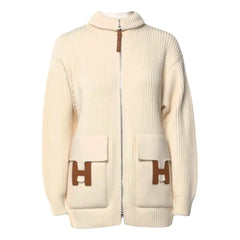 Hermes - Biege wool cardigan -Palefroi Remix