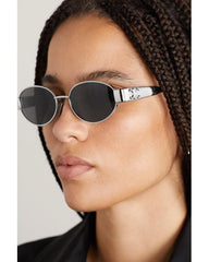 Celine eyewear- round metal - Silver