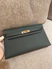 Hermes - Kelly Elan Vert Mangrove Madame Electrum hw K