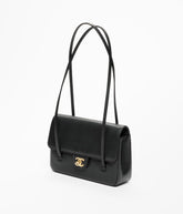 Chanel - small flap bag - black