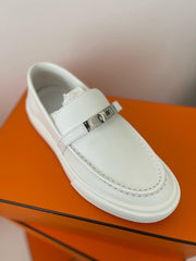 Hermes - Leather trainers - white size 37.5