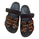 Hermes Chypre leather sandal - leopard