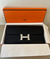 Hermes - Constance to go black matt alligator skin
