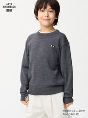 Uniqlo X Anya hindmarch kids - 100% Merino Crew Neck Jumper - Grey