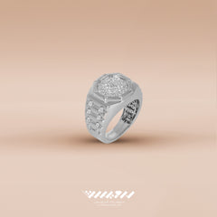 Mash SHOP X Aldarwish Qatar jewelry- white gold ring with diamond size 58