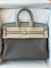Hermes - Birken 25 Touch Gris Meyer/Gris Ciment Togo/Matte Alligator Phw