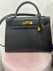Hermes - Epsom leather black gold HW