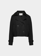 Aritzia - cropped trench coat - black