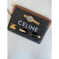 Celine eyewear- gold - with cross case bag