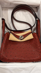 Hermes - ostrich mini lindy Rouge h- phw