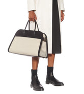 The row - Margaux 15 Natural Canvas & Black Leather Tote