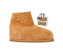 Amina Muaddi - platform ugg - chestnut