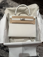 Hermes - kelly 25 new white PHW - Epsom