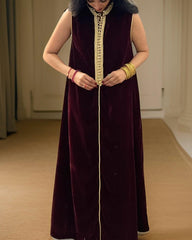 Shd X Mash - Maroon velvet kaftan