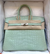 Hermes - birkin 25 vert deau