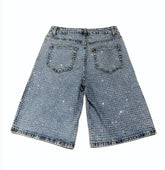 R22 - rhainestone denim short