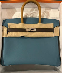 Hermes- Birkin 25 Bleu Jean/Ecorce/Sesame Epsom Phw 2025