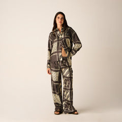 Kith - Block Print shirt and pant silk set