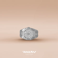 Mash SHOP X Aldarwish Qatar jewelry- white gold ring with diamond size 58