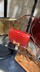 Hermes - crocodile constance plum color - vintage very rare & beautiful