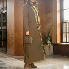 Shd X Mash - espresso embroidery besht blazer - crepe fabric