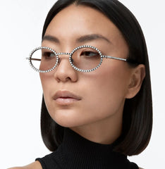 Swarovski - oval crystal sunglasses - blue