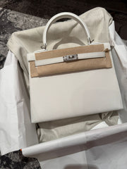 Hermes - kelly 25 new white PHW - Epsom