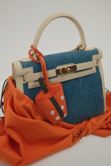 Hermes - kelly 25 vintage denim - nata