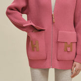 Hermes - wool knit cardigan - rose