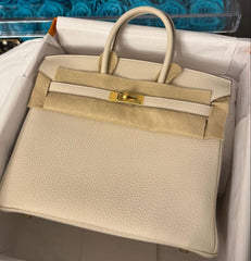Hermes - birkin 25 togo - craie GHW