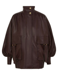 Zimmermann - dark briwn leather jacket