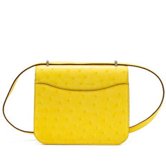 Hermes - Constance 18 ostrich Jaunt citron
