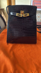 Hermes - vintage crocodile so kelly sport - black Gold HW