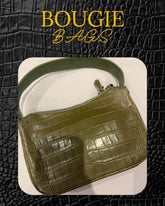 Bougie Bags - the real crocodile 🐊 -shoulder / cross - olive - with strap