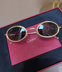 Cartier - Oval-frame gold-tone titanium sunglasses