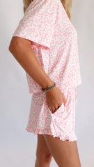 BH lounge women short set - pink leopard