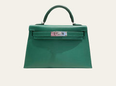 Hermes - kelly 20 Vert Moyen Sellier Madame Palladium Hardware