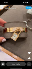 Hermes Kelly Diamond Mini model 16mm Rose gold Watch