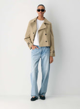 Aritzia - cropped trench coat - Tan